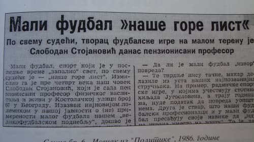 Isečak iz novina Politika, 1986.